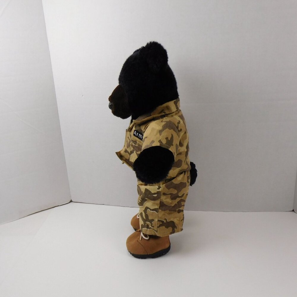 Black Bear W/Camo Clothes And Boots 16" Plush - Picture 4 of 7
